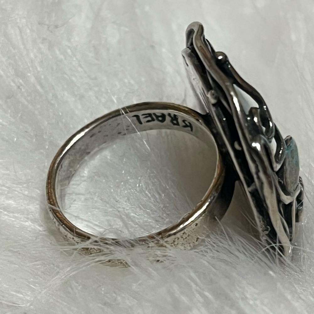 Israel Sterling Mother Of Pearl Ring - Picture 6 of 16